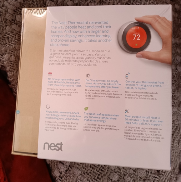 🆕Google Nest Learning Thermostat T3007ES Stainless Steel Color SEALED PACKAGE - Picture 3 of 9